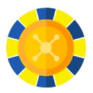 gult och blått roulettehjul